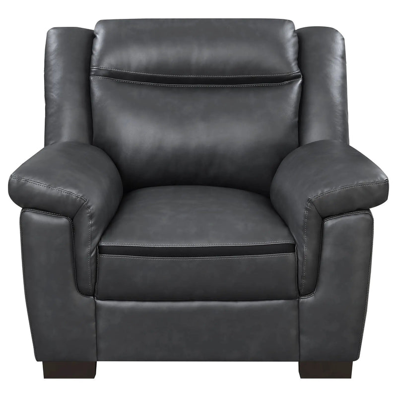 Arabella Upholstered Padded Arm Accent Chair Grey by Unique Piece Furniture