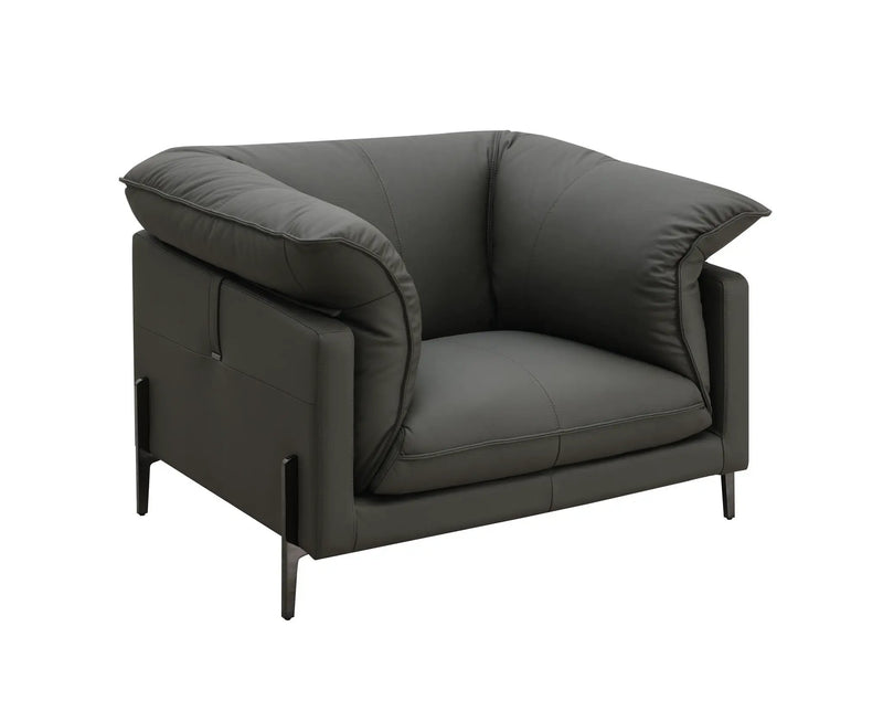 Tadi - Top Grain Leather Chair - Black by Unique Piece Furniture