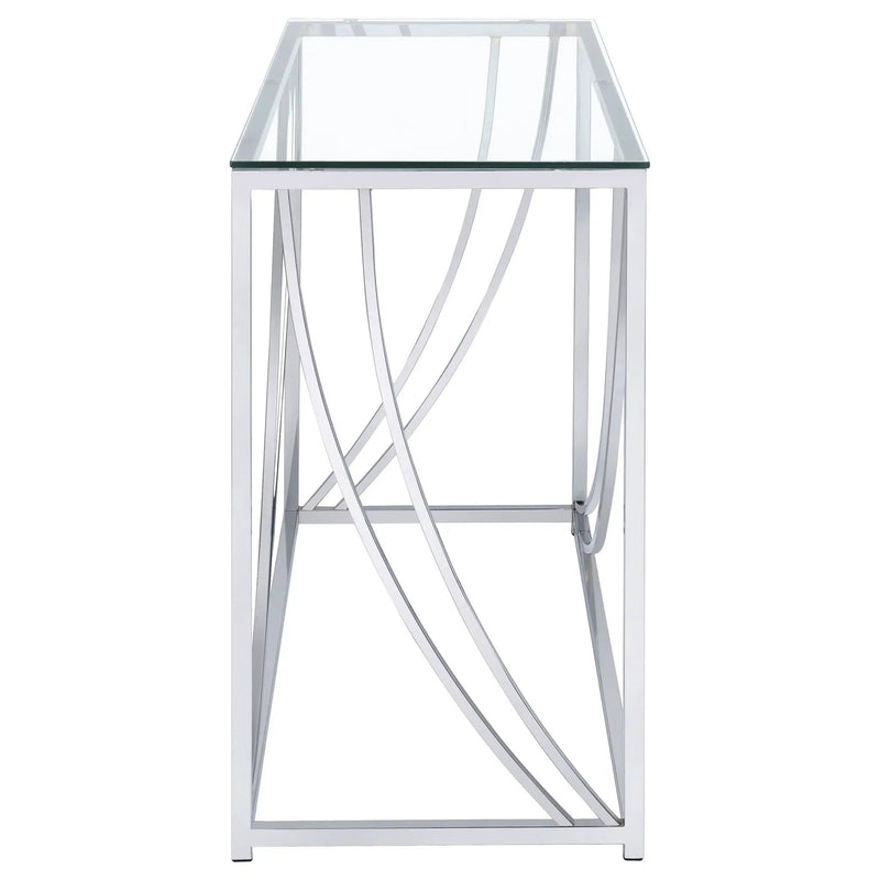 Lille Glass Top Entryway Console Table Accents Chrome by Unique Piece Furniture