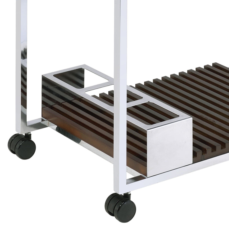 Lisses - Serving Cart - Chrome / Walnut by HouseOfZazla