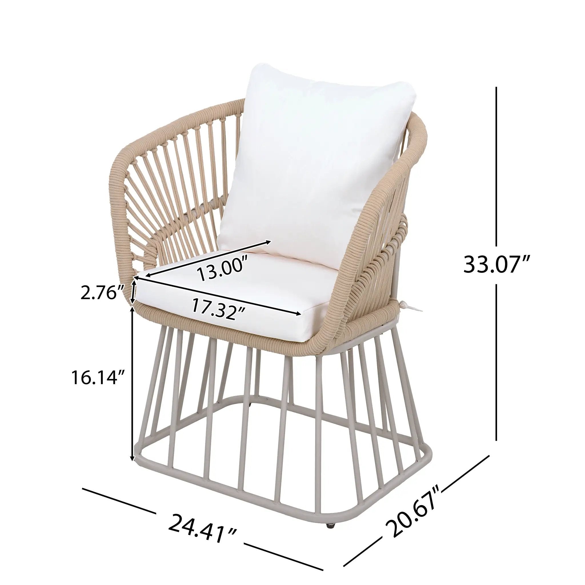Outdoor Dining Chair MP1 - Teak Finish Wicker & Steel Frame by HouseOfZazla