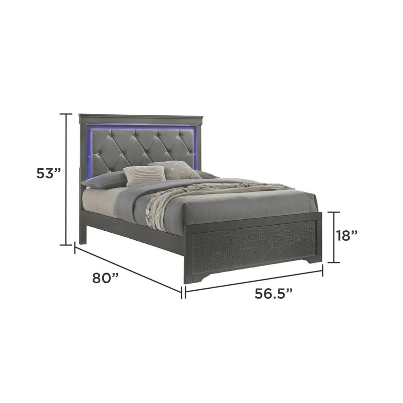 Blaze - Bed With LED Headboard by HouseOfZazla