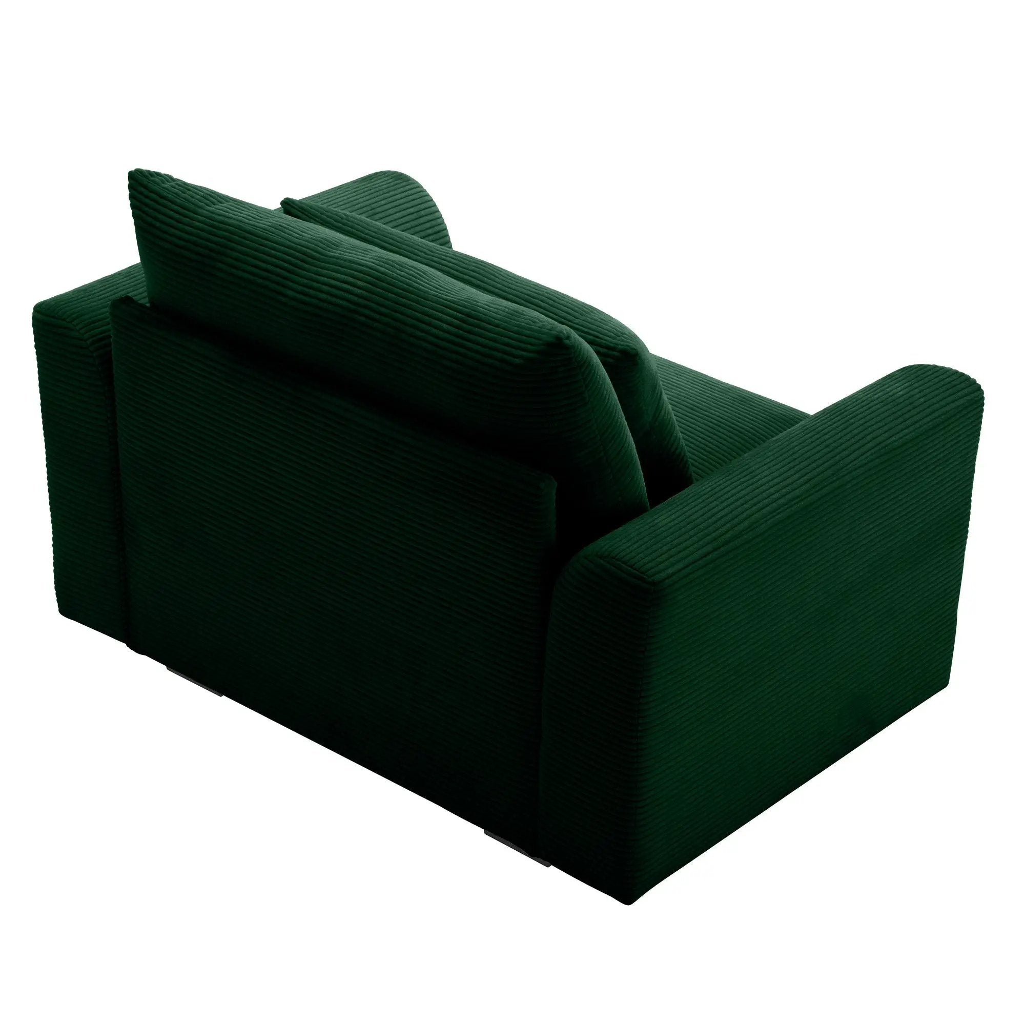 Green Corduroy Deep Seat Single Sofa Accent Chair by HouseOfZazla