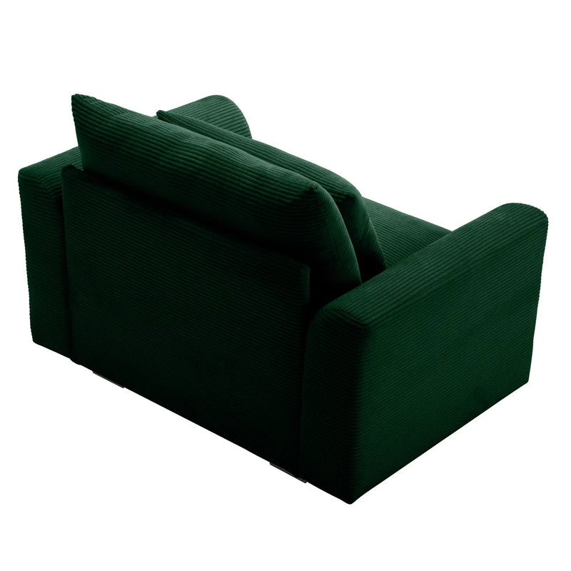 Green Corduroy Deep Seat Single Sofa Accent Chair by HouseOfZazla