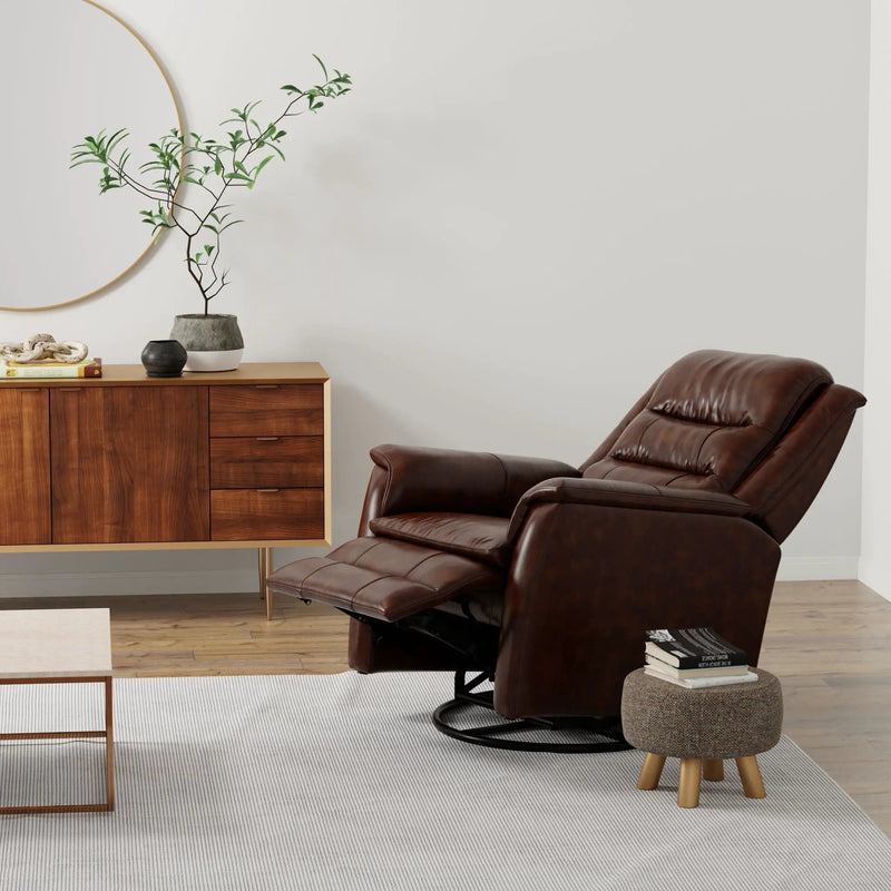 Swivel Recliner With Manual Adjustable Footrest by Unique Piece Furniture