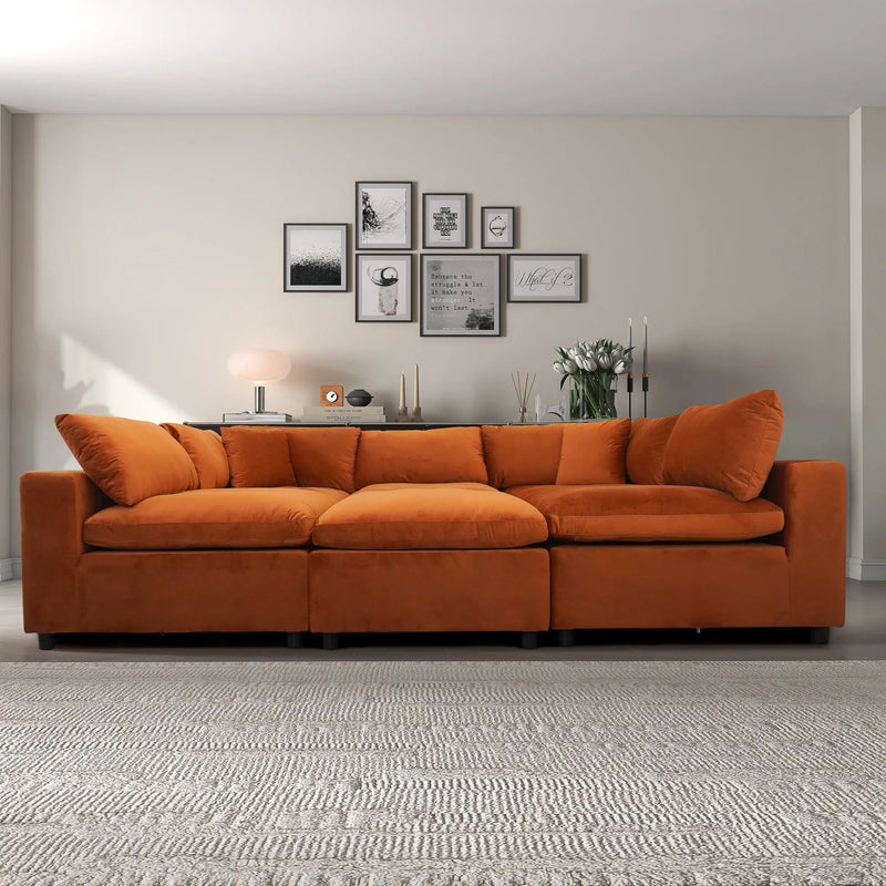 Hayward Burnt Modular Sectional Sofa by HouseOfZazla