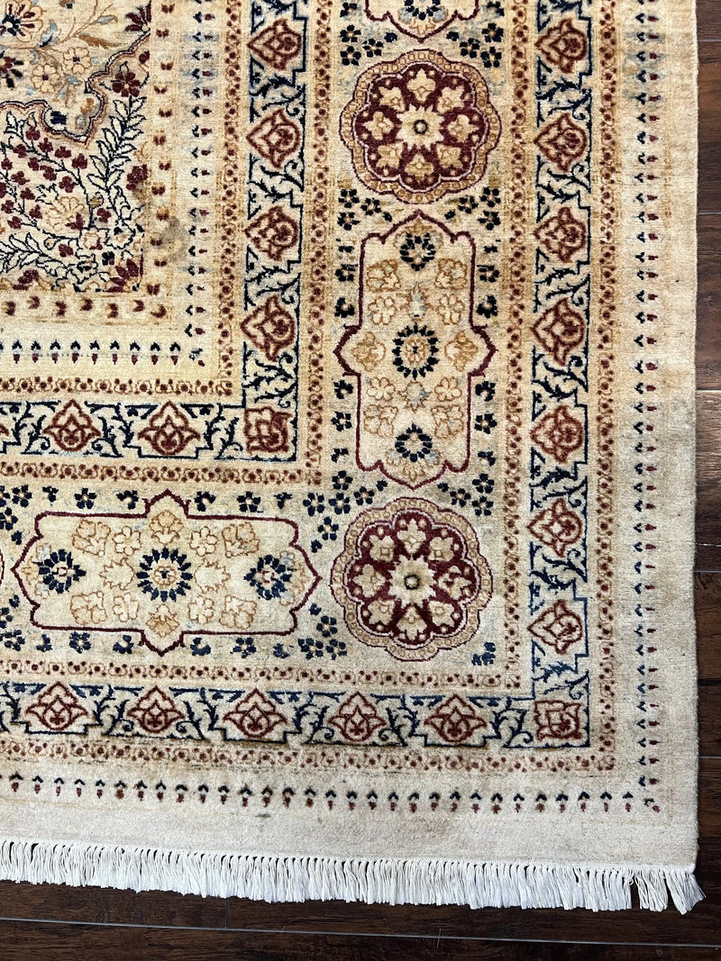 Pak Persian Rug 9x11, Very Fine Hand Knotted Oriental Carpet, Haji Jalili Design, Ivory/Cream, Wool Handmade Room Sized Rug 9 x 11 ft, Nice by Jewel Rugs