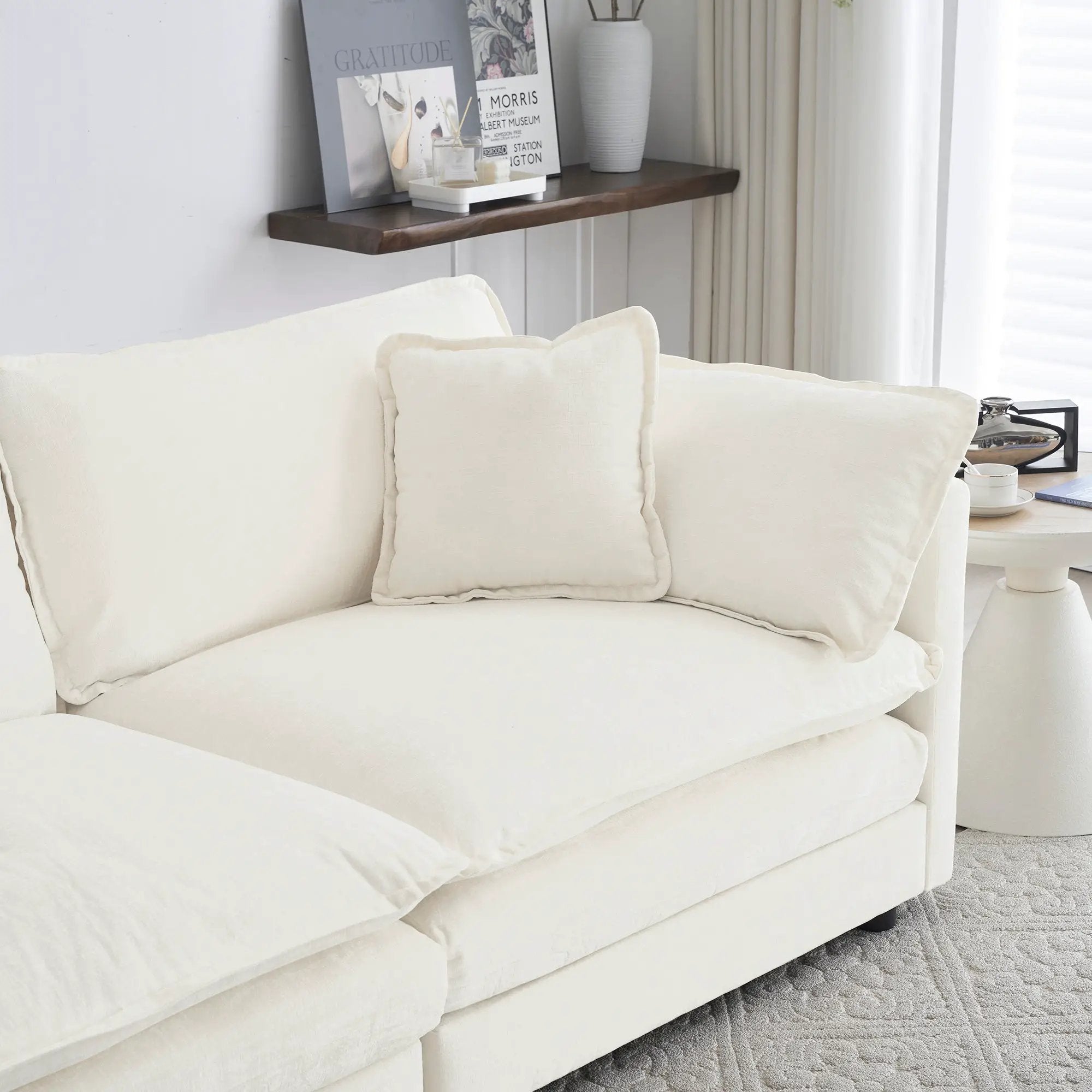Sofa Set of 2 Chenille Couch, 2+3 Seater Sofa Set Deep Seat Sofa by HouseOfZazla
