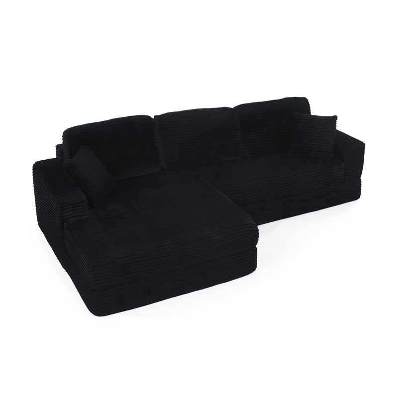 Modern Minimalist L Shape Modular Sectional Sofa, Couch by HouseOfZazla