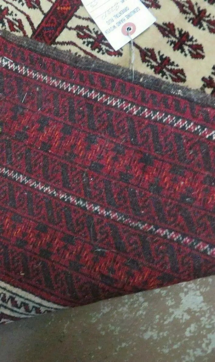 3' X 5' Antique Handmade Turkoman Balouchi Prayer Wool Rug Khamesh by Jewel Rugs