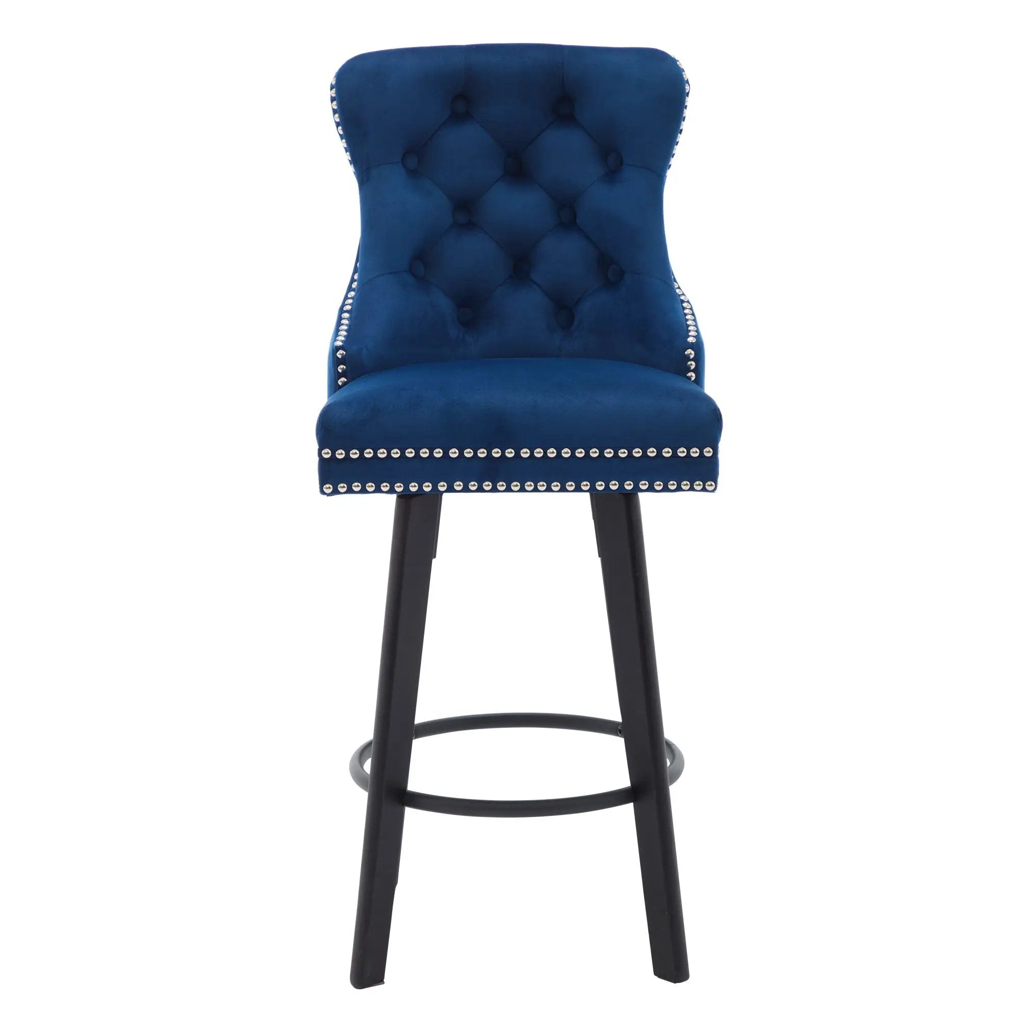 Swivel Bar Stools With Button Tufted Design And Rivet Trim by Unique Piece Furniture