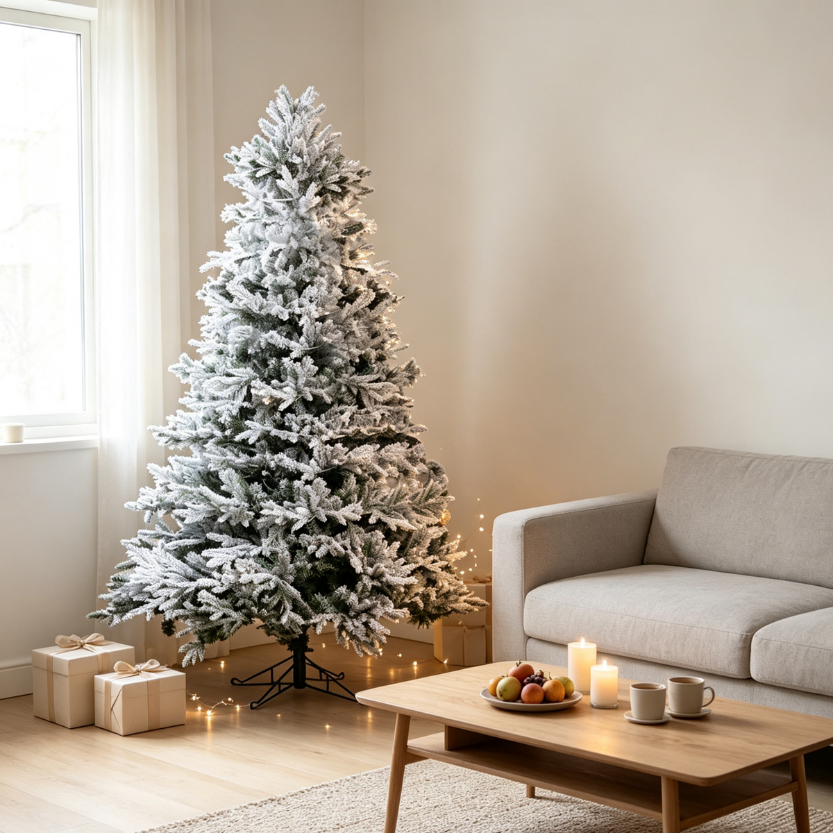 7 Ft Snow-Flocked PE/PVC Hybrid Christmas Tree by HouseOfZazla