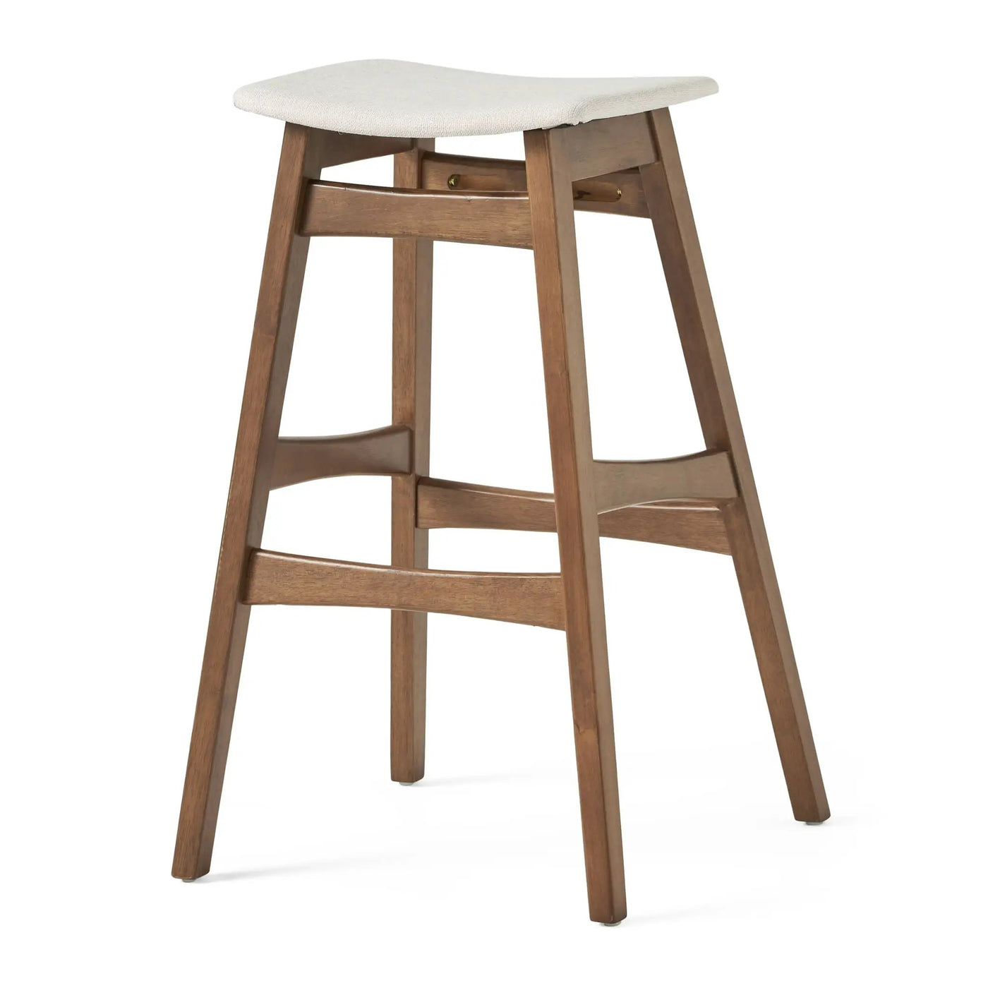 Mid Century Modern Bar Stool Set With Upholstered Seating by HouseOfZazla