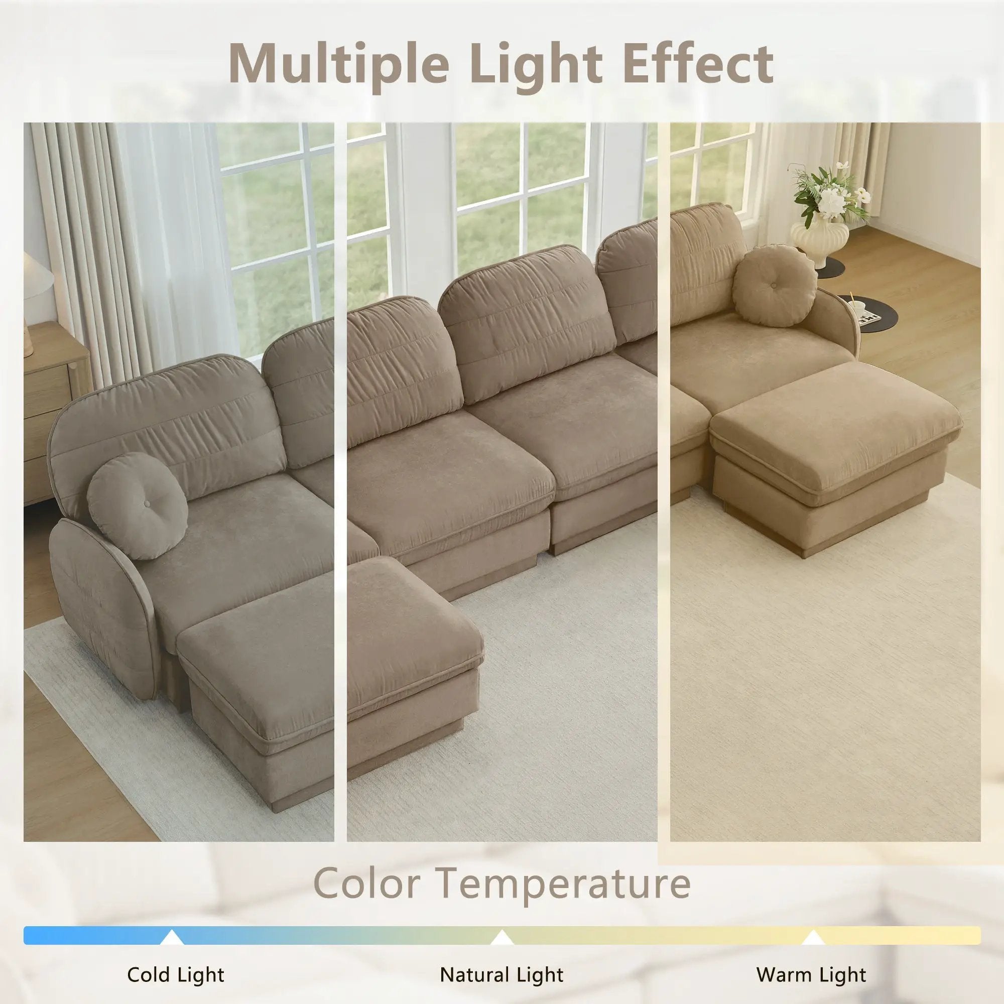 105" Chenille Cloud 3-Seater Sofa by HouseOfZazla