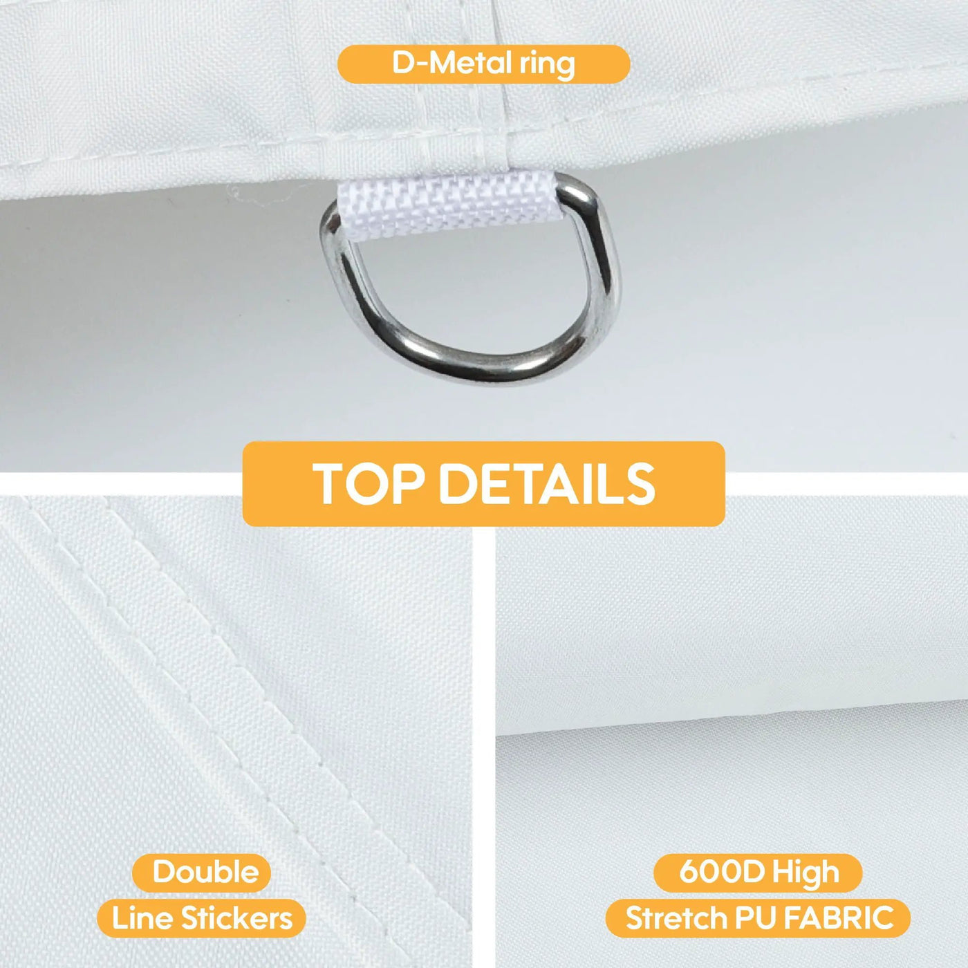 Canopy Replacement Top With 4 Pack W8 Bags, Pop Up Tent Cover Only, Frame Not Included by Unique Piece Furniture