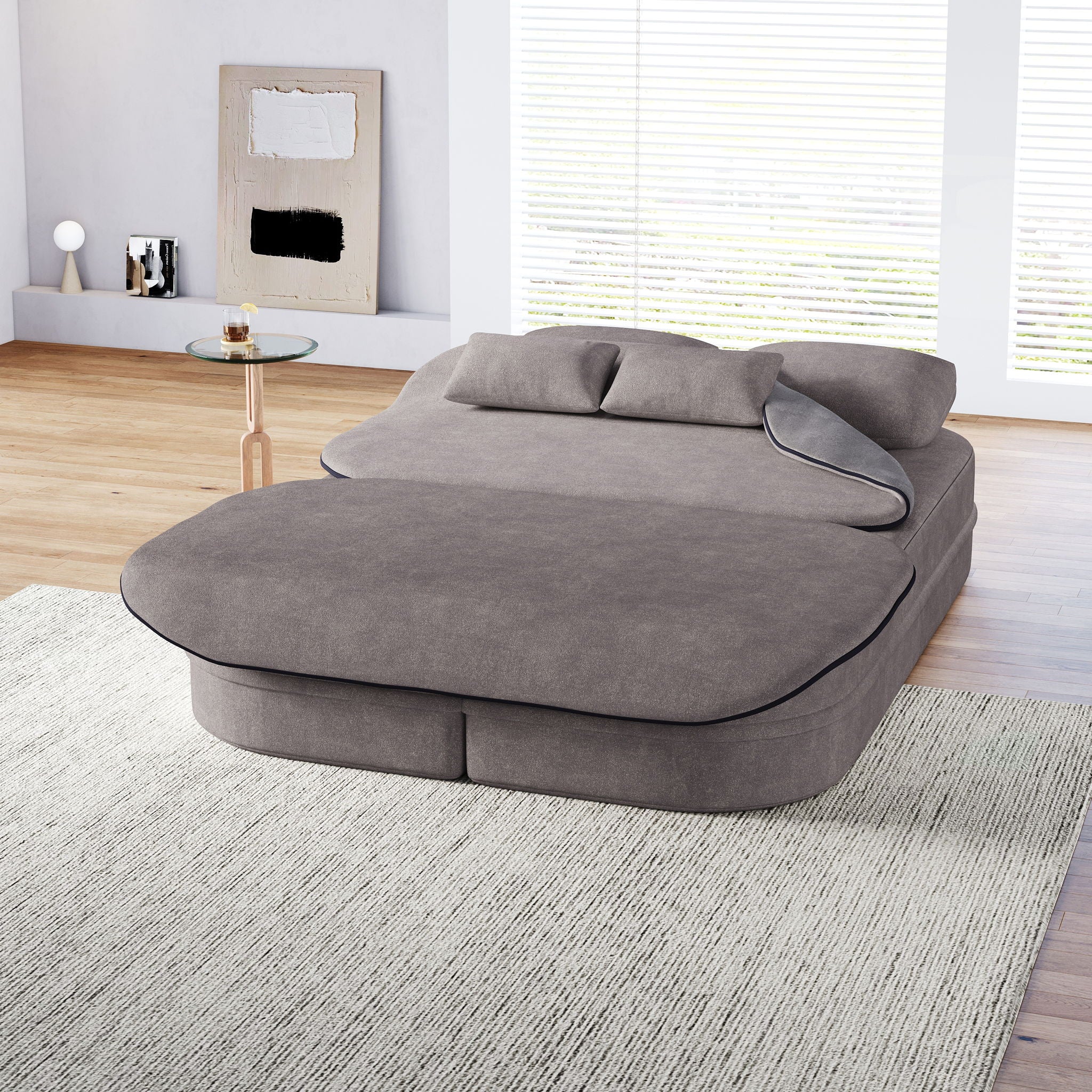 2 In 1 Foldable Sofa Bed With Multi Functional Blanket, Floor Lounge Sofa by HouseOfZazla