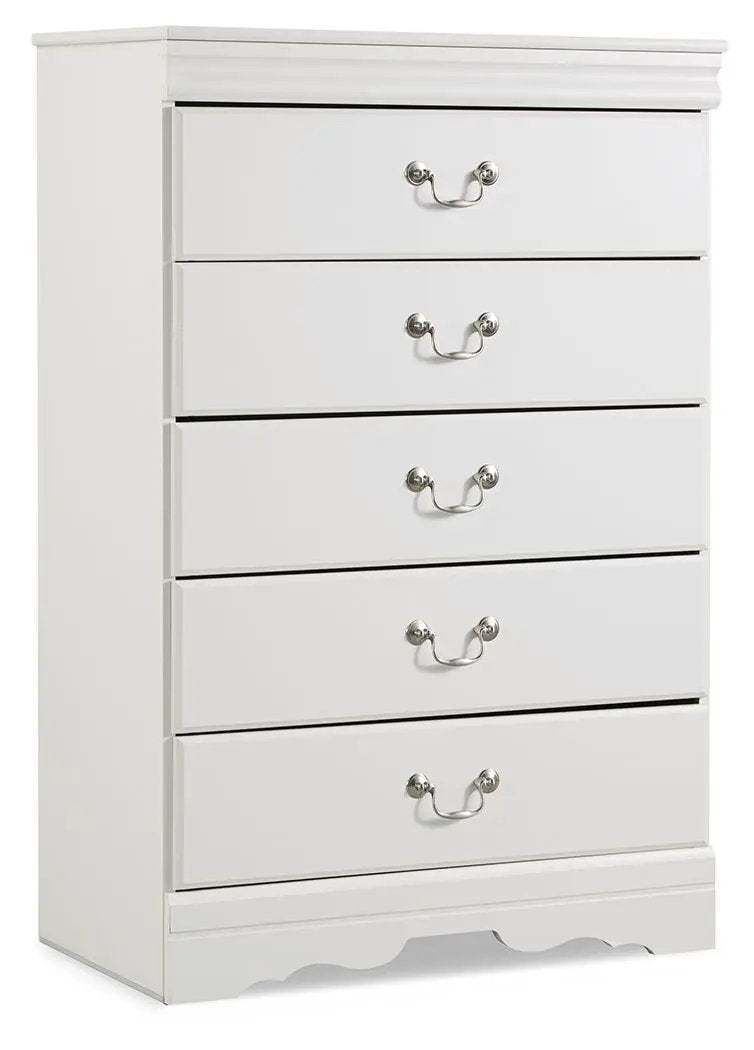 Anarasia - Five Drawer Chest - White by Unique Piece Furniture
