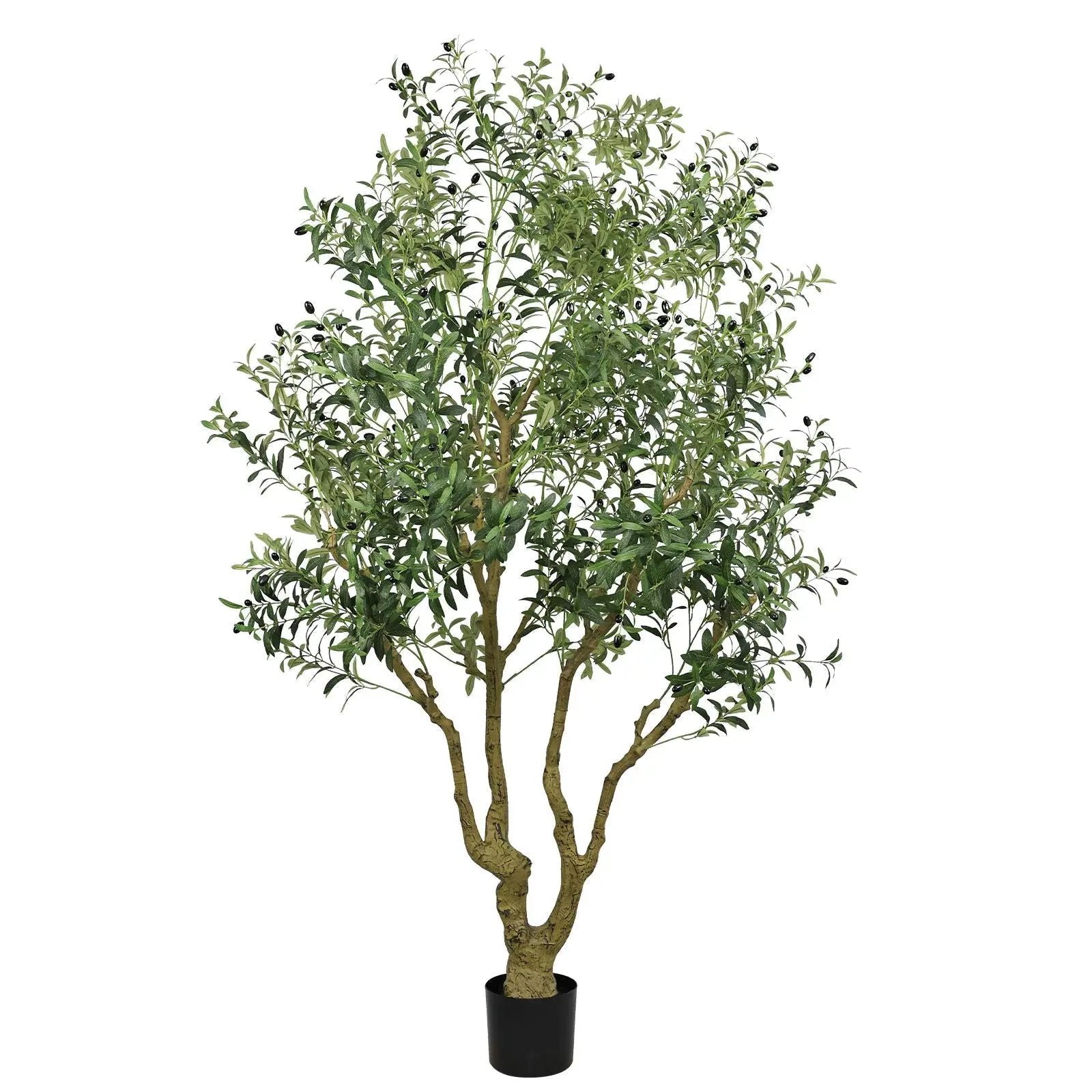 Artificial Olive Tree Large With Trunk, Indoor / Outdoor Decorative Plant For Living Room - Green by HouseOfZazla