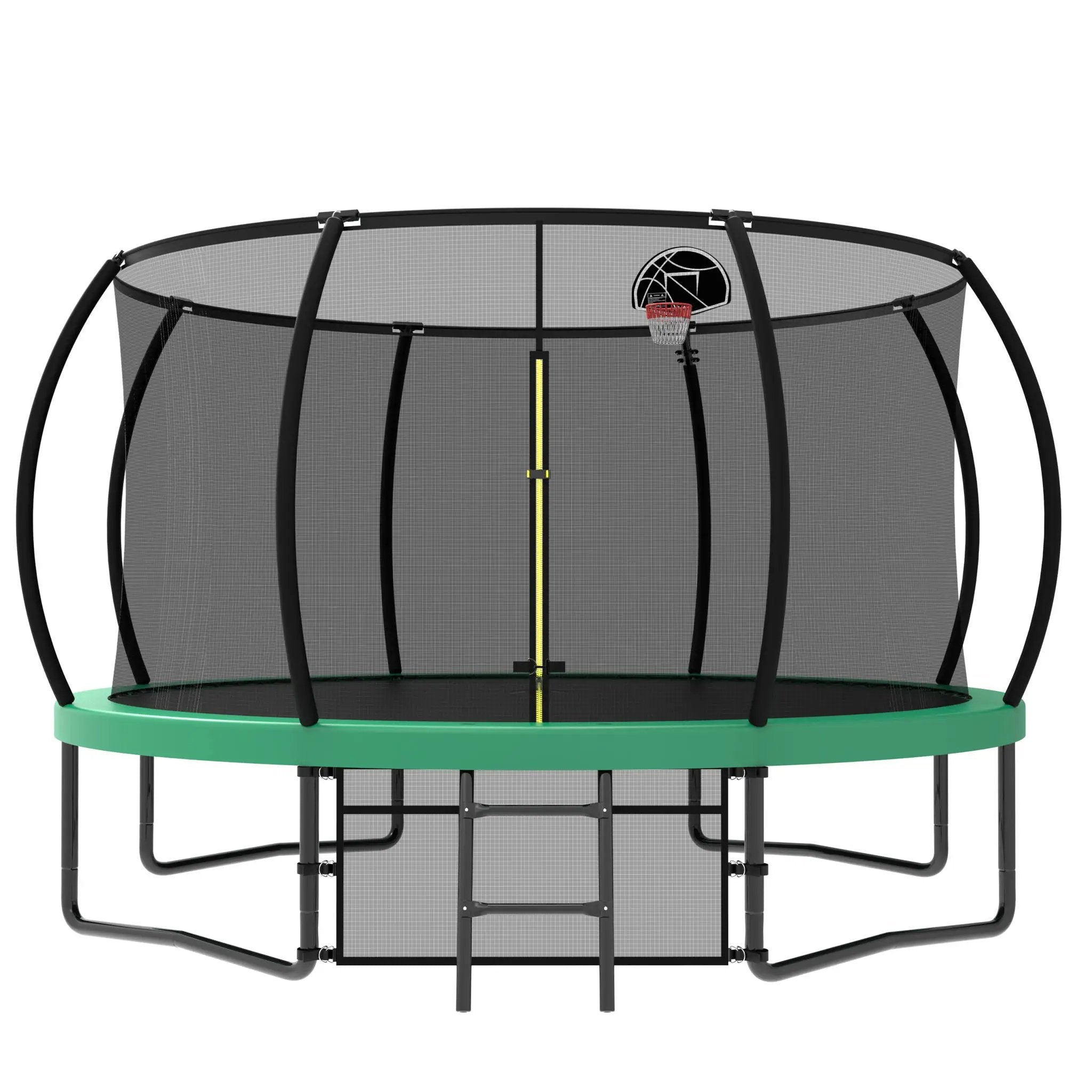 12' Recreational Kids Trampoline With Safety Enclosure Net & Ladder, Outdoor Recreational Trampolines by HouseOfZazla