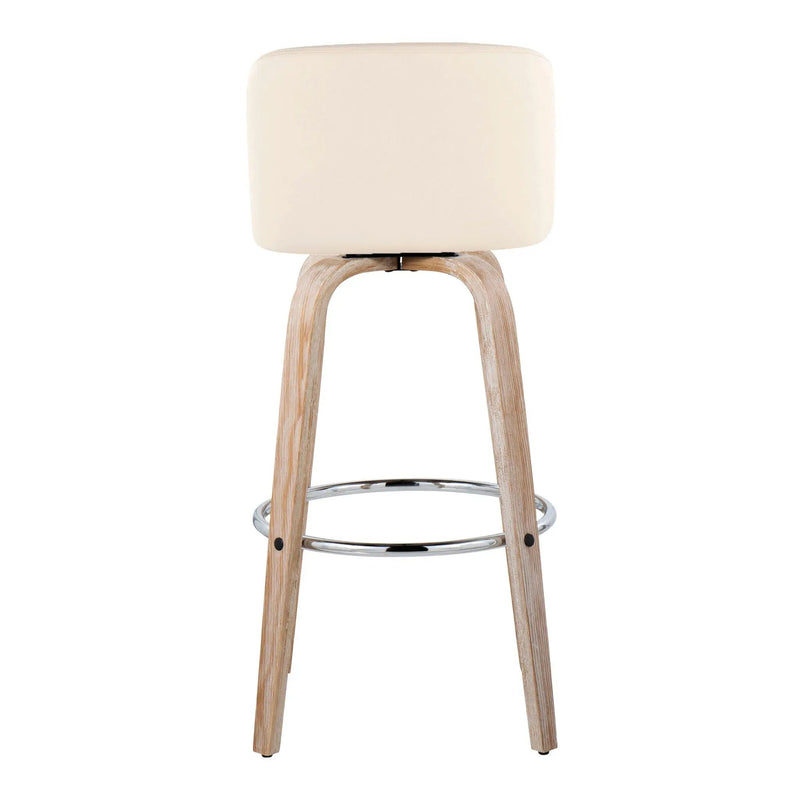 Toriano - Contemporary Fixed Height Barstool With Swivel & Round Footrest (Set of 2) by Unique Piece Furniture