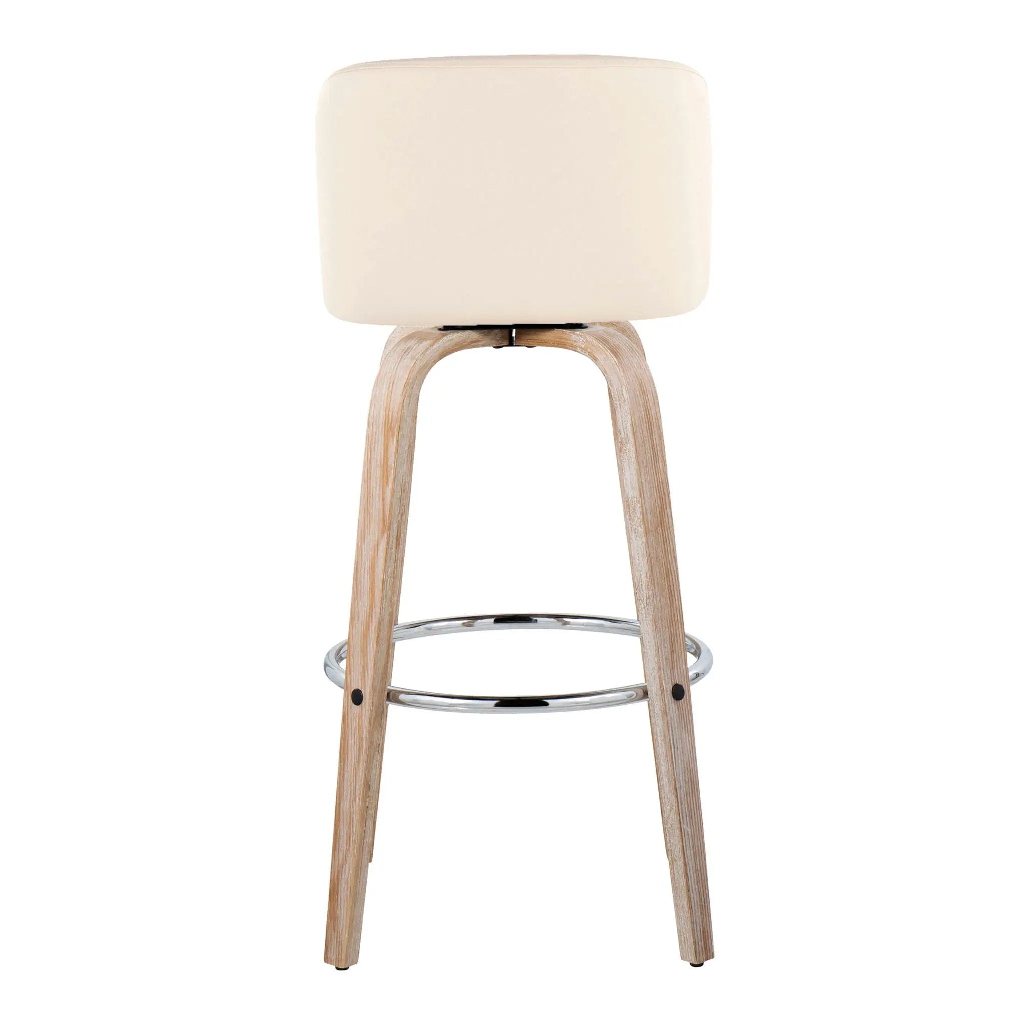 Toriano - Contemporary Fixed Height Barstool With Swivel & Round Footrest (Set of 2) by HouseOfZazla