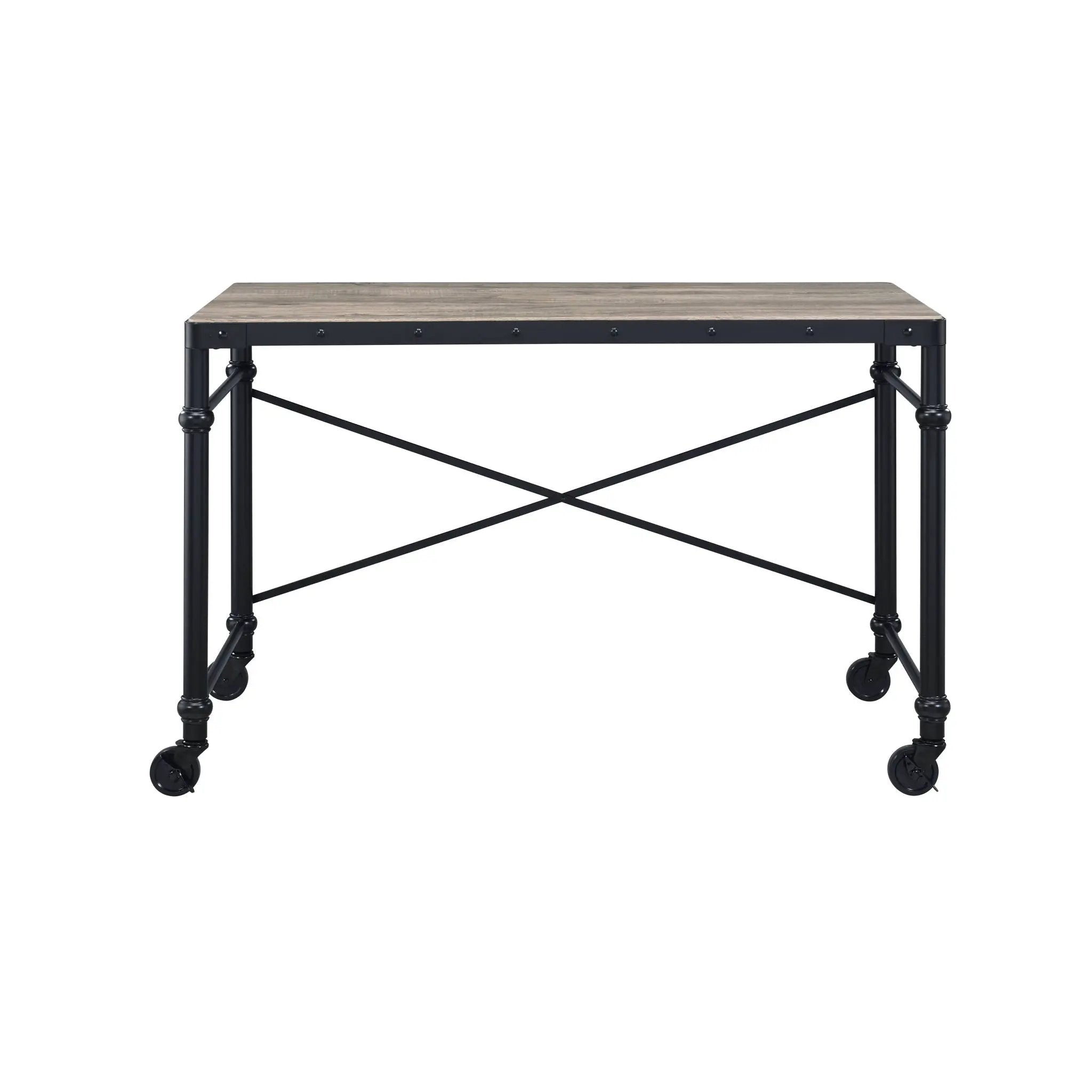 Oklarth - Rustic Writing Desk - Black / Oak by Unique Piece Furniture