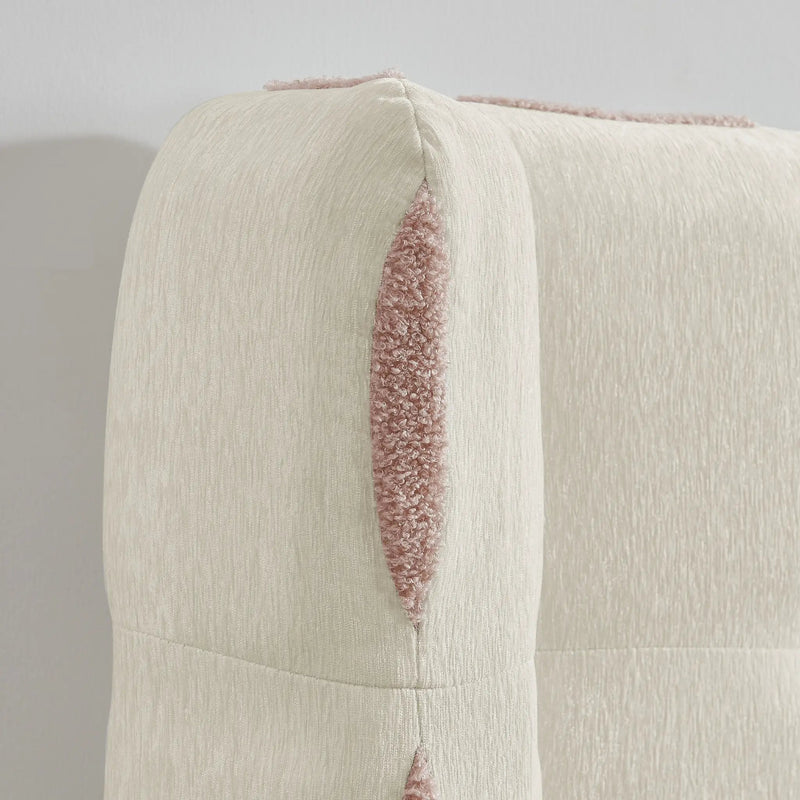 Queen Size Removable Chenille Wingback Upholstered Waffle Bed by HouseOfZazla