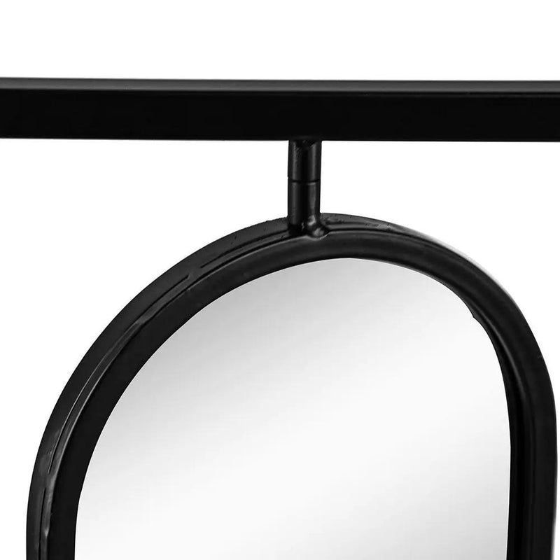 Large 4 Oval Wall Mirror With Square Frame, Home Decor For Living Room, Bedroom, Entryway, Office - Black by Unique Piece Furniture