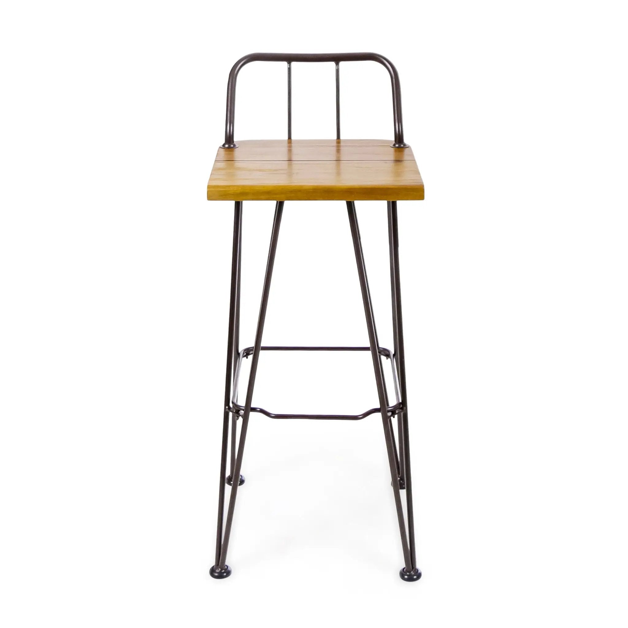 Outdoor Barstool With Angled Metal Legs - Brown by HouseOfZazla