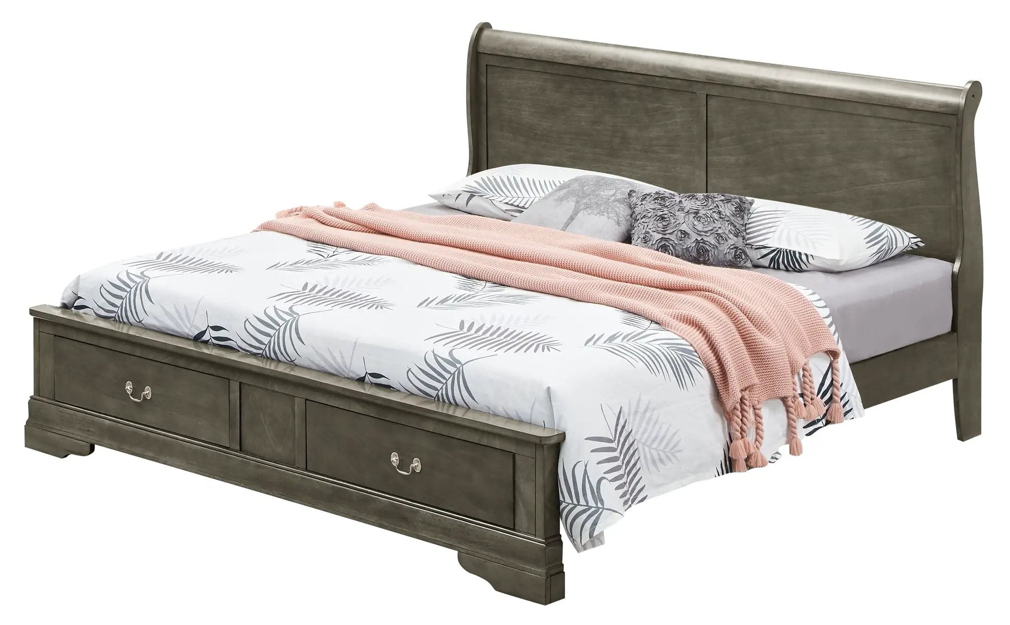Upholstered Panel Sleigh Bed Design by HouseOfZazla