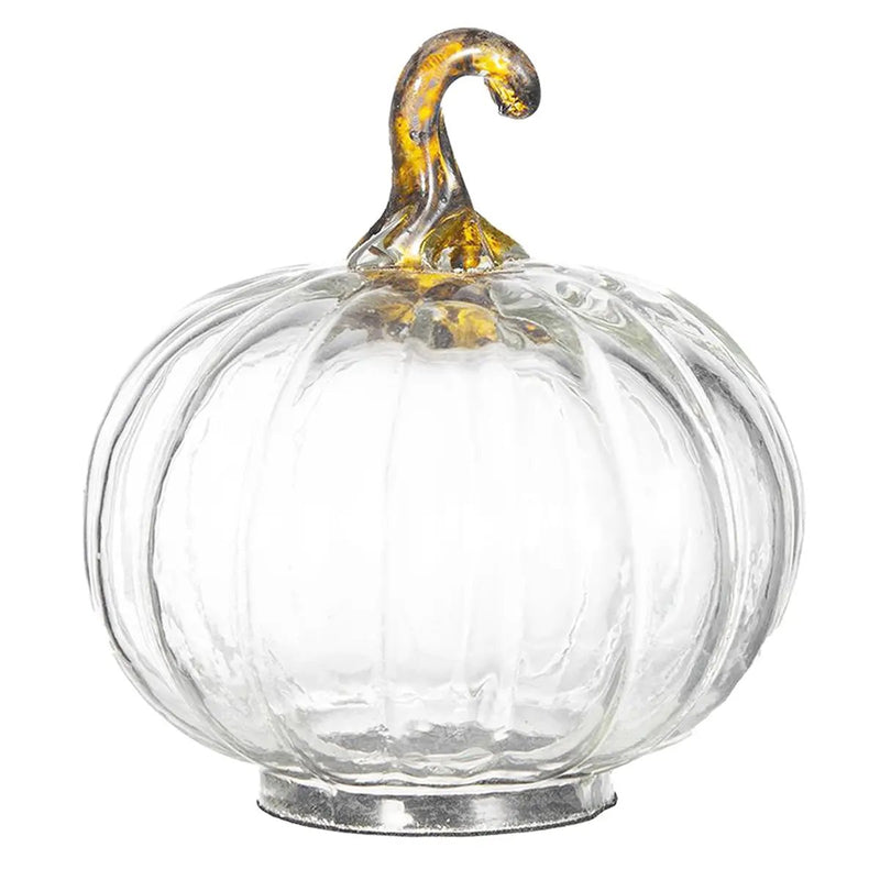 Set of 4 Clear Glass Pumpkin Decor by HouseOfZazla
