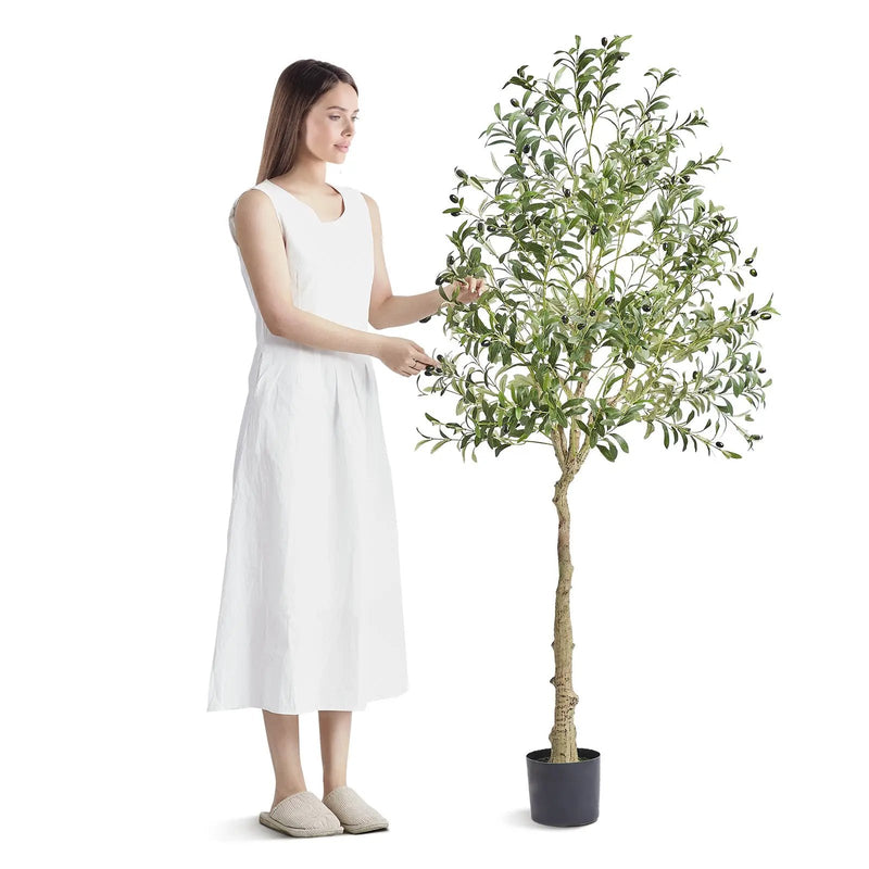 Artificial Olive Tree - 6 FT Tall Faux Plant by HouseOfZazla