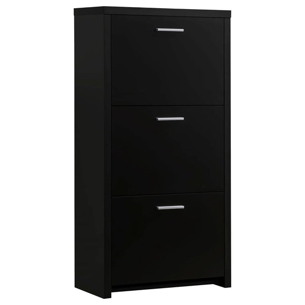 3 Drawer Shoe Rack - Black