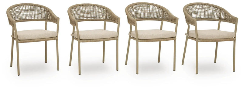 Orchard Beach - Arm Chair With Cushion (Set of 4) - Beige by Unique Piece Furniture