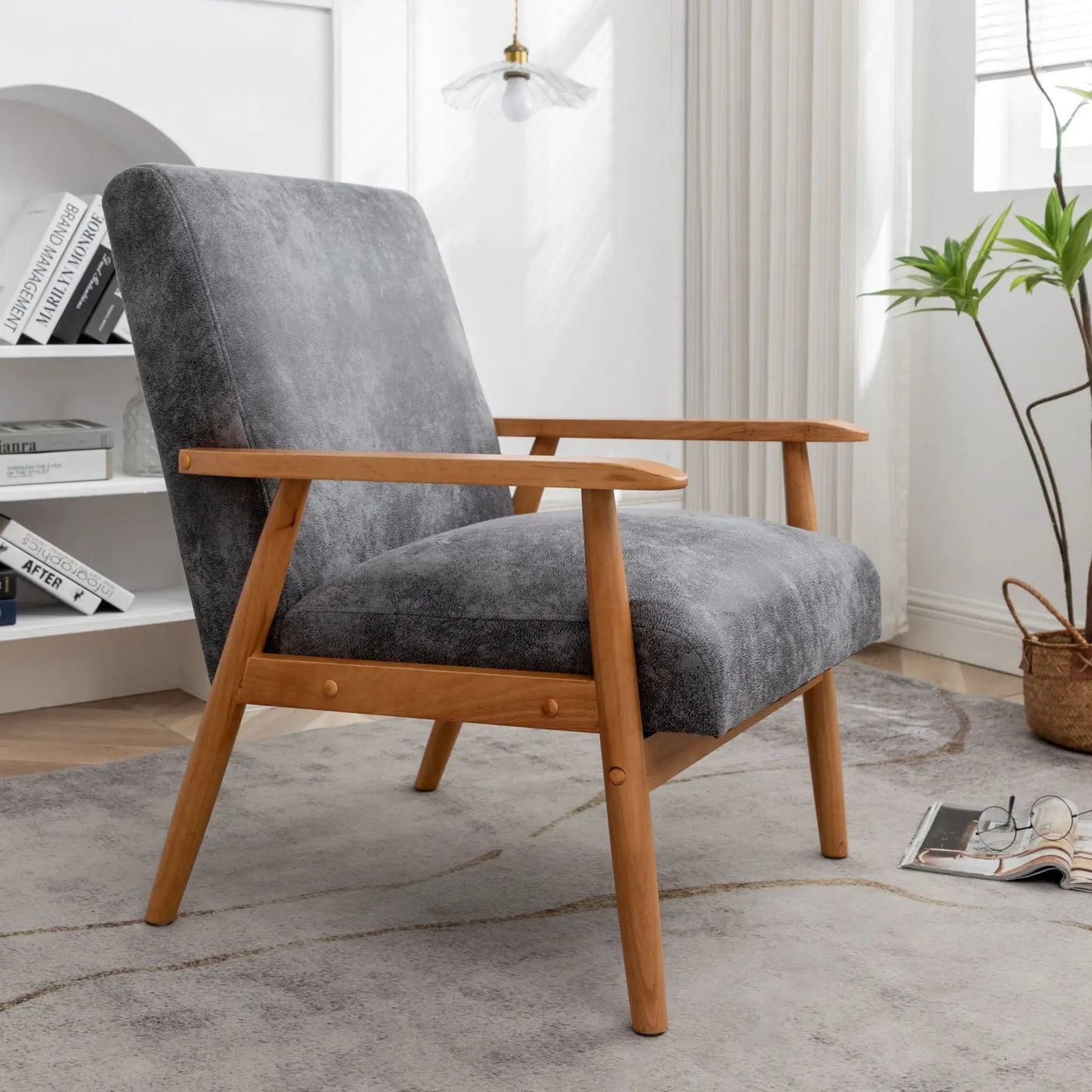Wide Classic Mid-Century Modern Arm Chair by Unique Piece Furniture