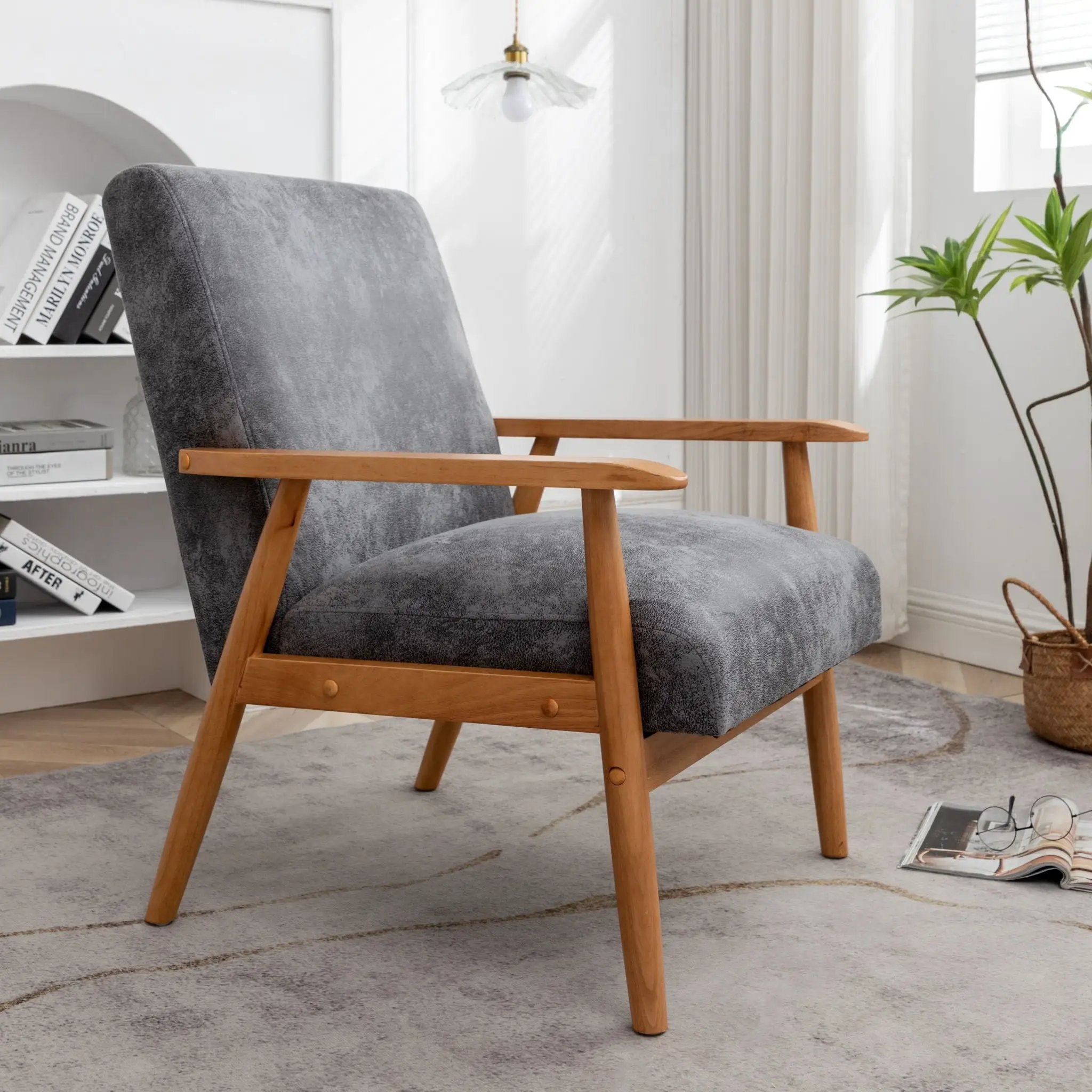 Wide Classic Mid-Century Modern Arm Chair by Unique Piece Furniture