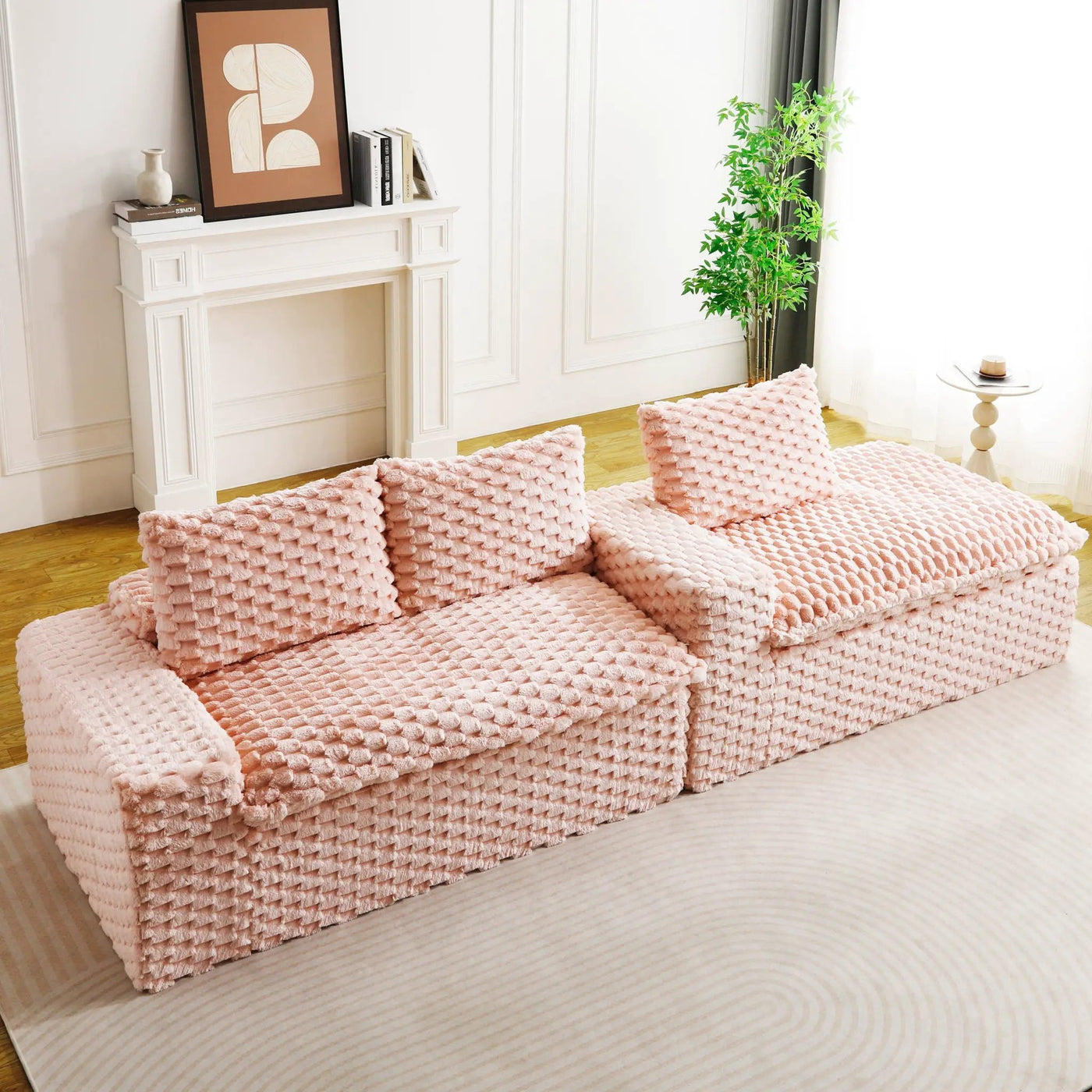 Modular Sofa, Convertible Twin Seat With Chaise Lounge by Unique Piece Furniture