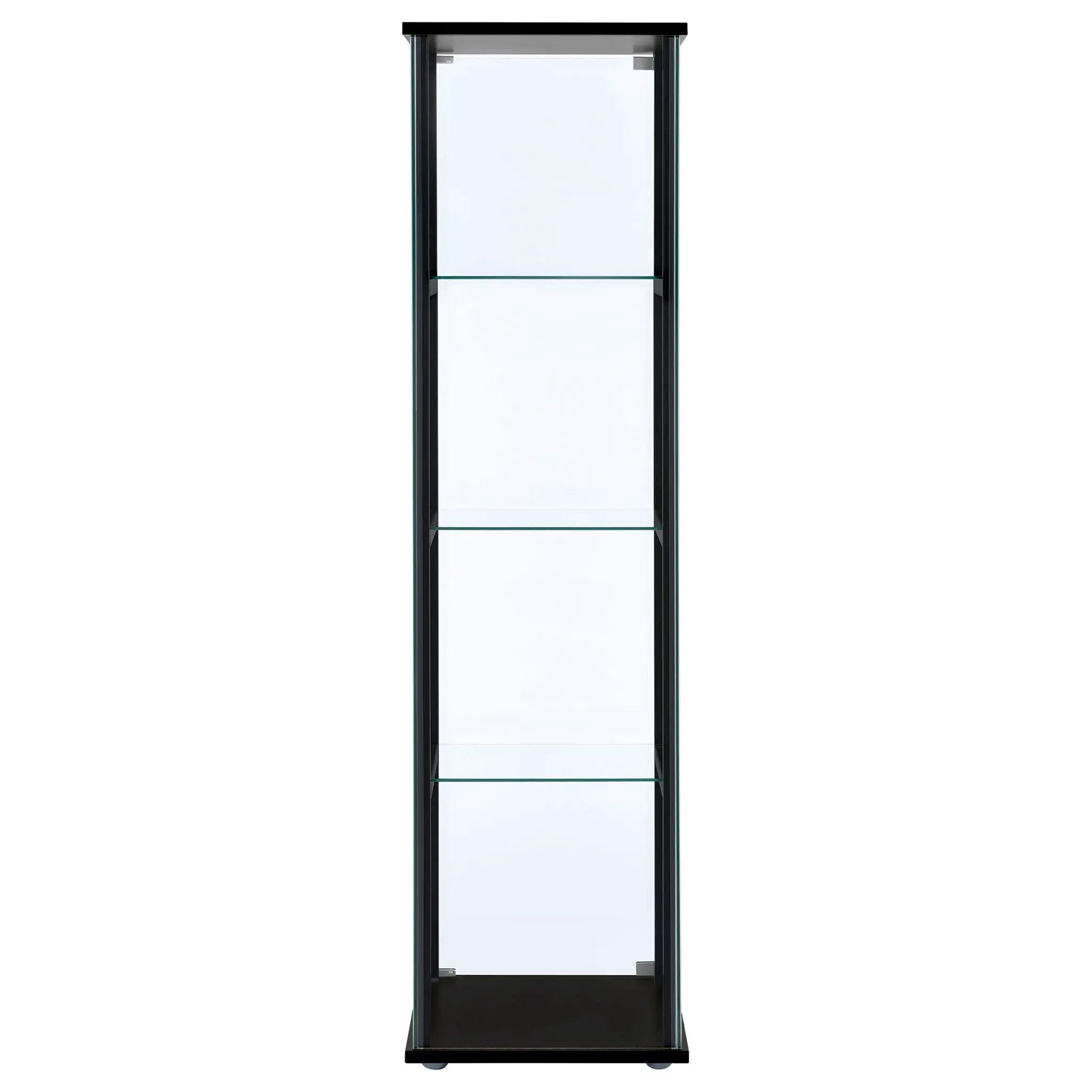 Cyclamen 4-shelf Clear Glass Curio Display Cabinet Black by Unique Piece Furniture
