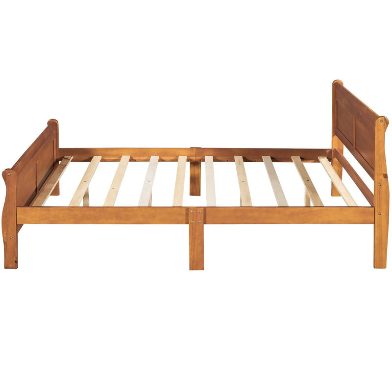 Platform Bed Frame Mattress Foundation Sleigh Bed With Headboard / Footboard / Wood Slat Suppor by HouseOfZazla