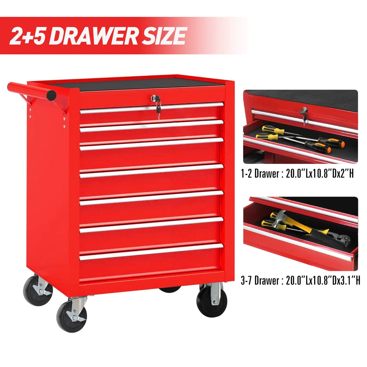 Rolling Tool Chest with 7-Drawer Tool Box by HouseOfZazla