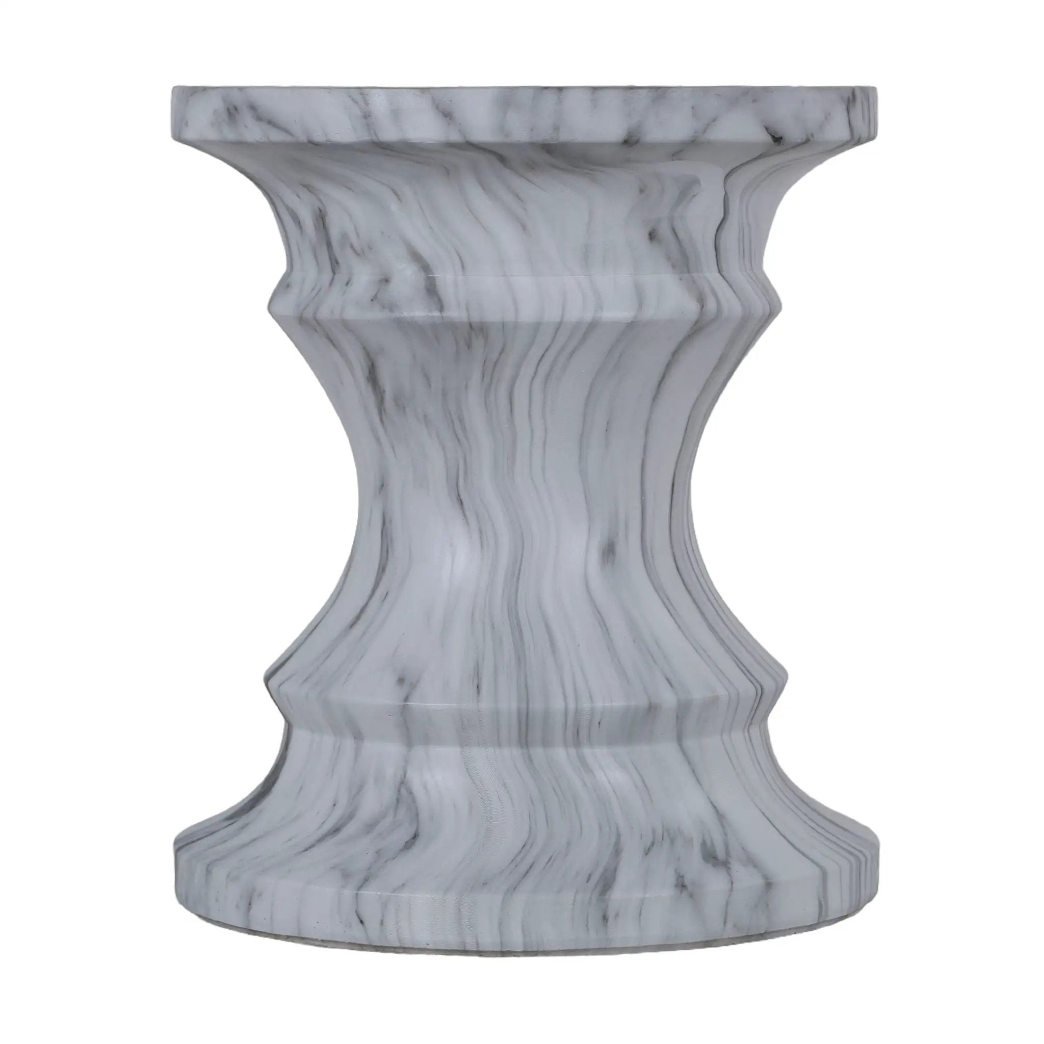 Geometric Round Outdoor End Table - Marble by Unique Piece Furniture