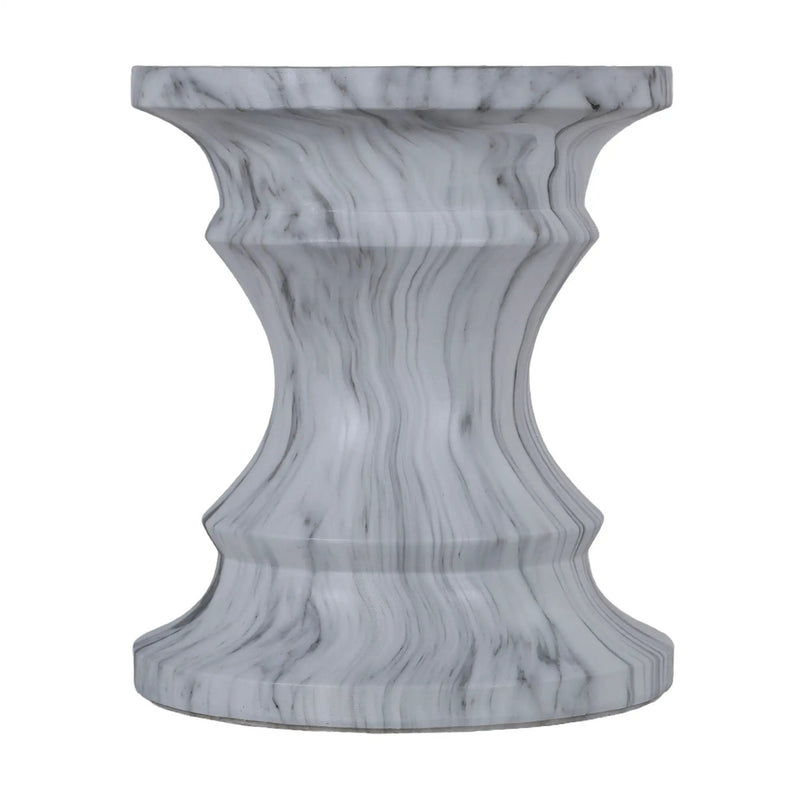 Geometric Round Outdoor End Table - Marble by Unique Piece Furniture