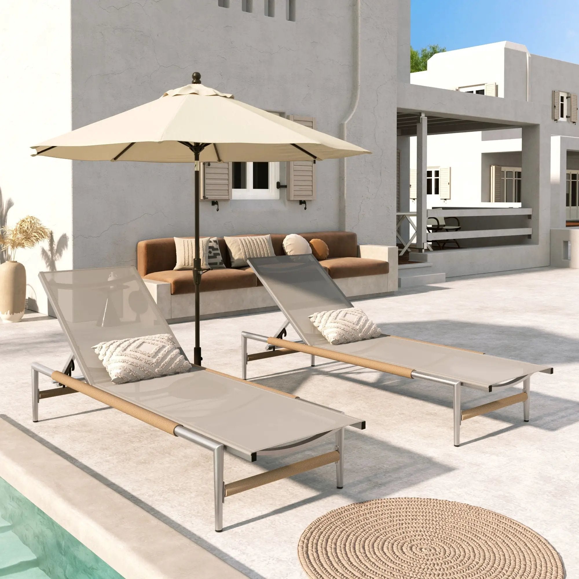 Hargrove Outdoor Patio Aluminum Chaise Lounge Set of 2 by HouseOfZazla