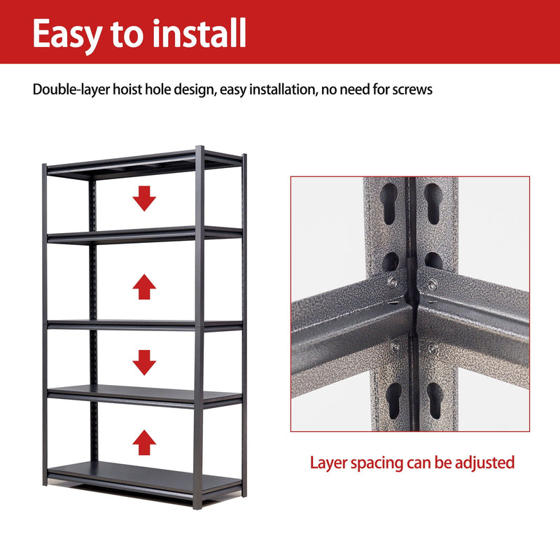 Industrial Heavy Duty Metal Garage Shelving Unit, Adjustable Storage Rack by HouseOfZazla