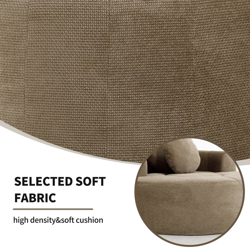 Round Sofa Bed with Memory Foam Sectional Couch for Living Room by HouseOfZazla