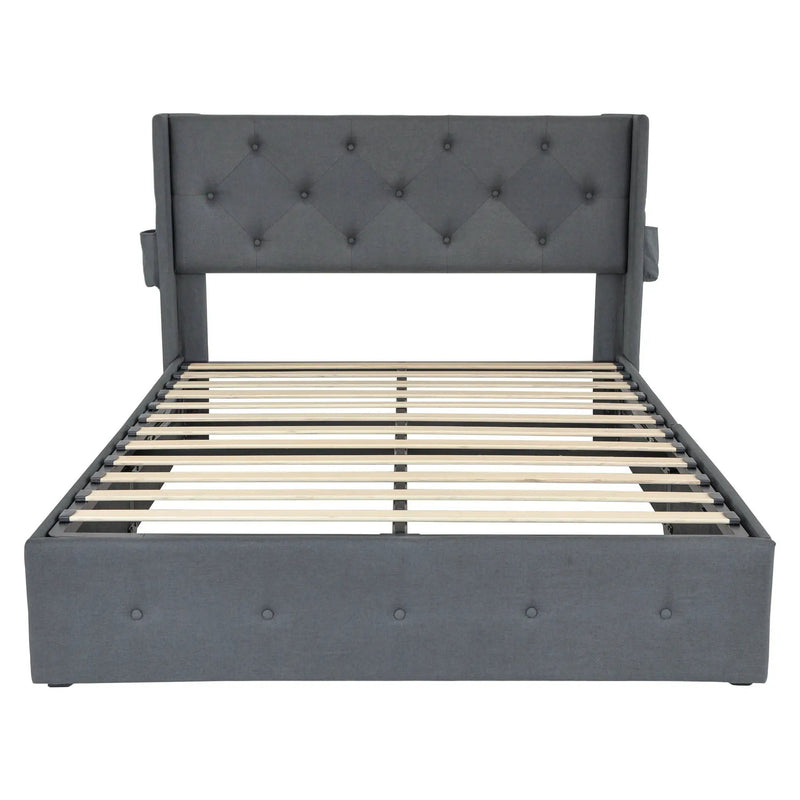Bed With Gas Lift Storage, USB Ports by Unique Piece Furniture