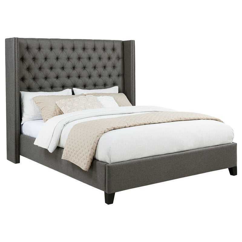 Lendra - Upholstered Wingback Bed With Tufted Headboard by HouseOfZazla