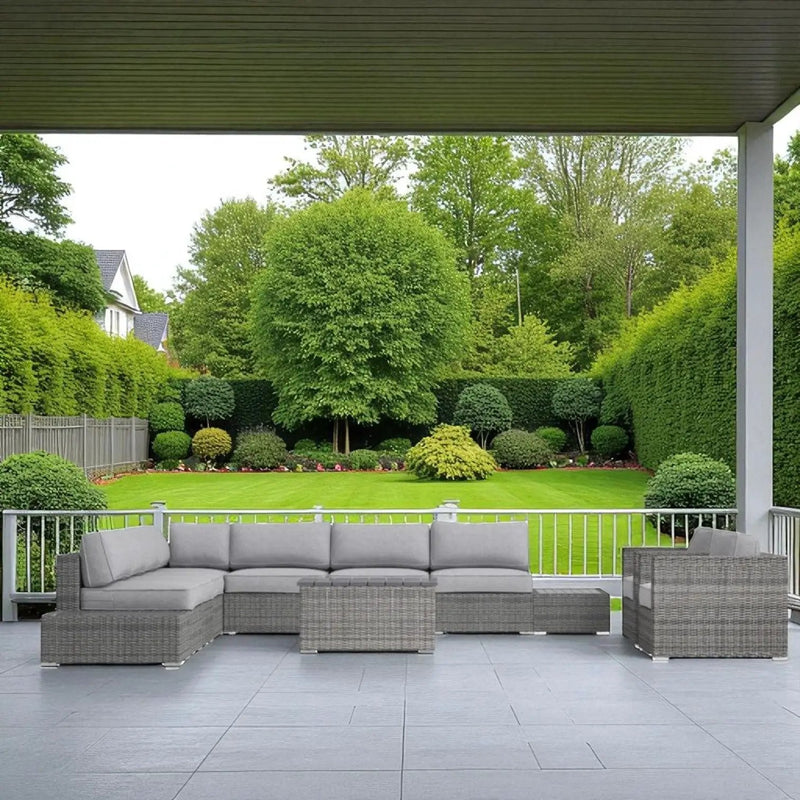 Wicker Sectional Seating Group With Cushions by HouseOfZazla