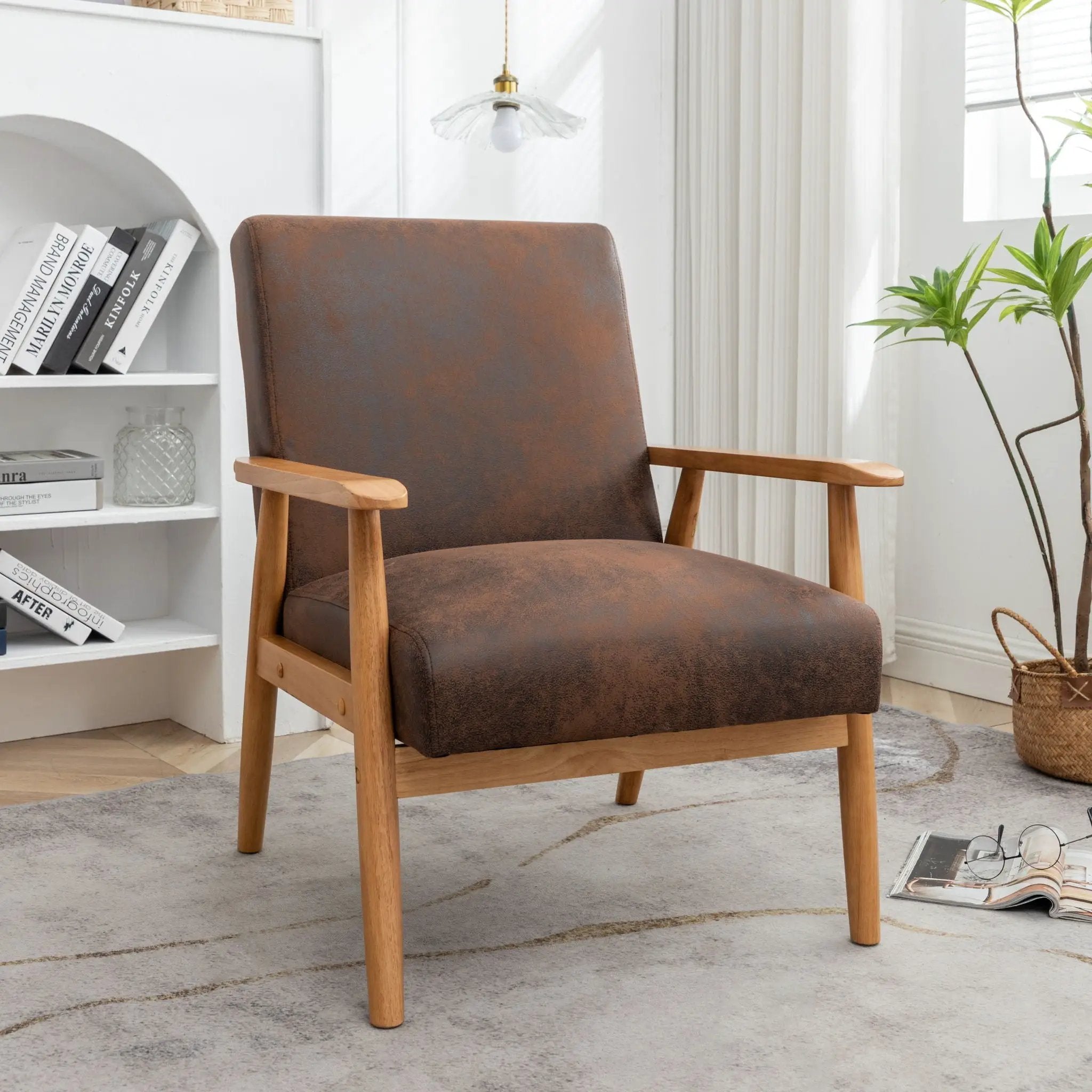 Wide Arm Chair - Light Brown by Unique Piece Furniture