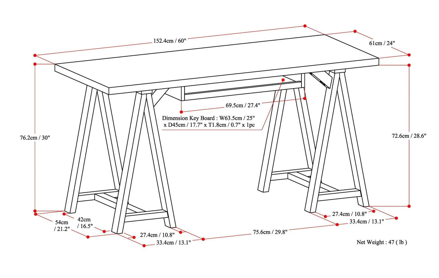 Sawhorse - Handcrafted Desk by HouseOfZazla